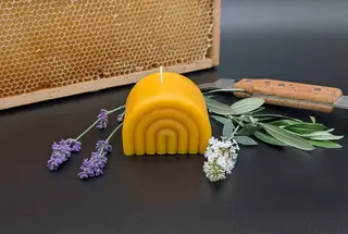 Bienenwachskerze (Regenbogen)