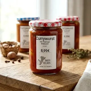 Currywurst mit Thüringer Bratwurst